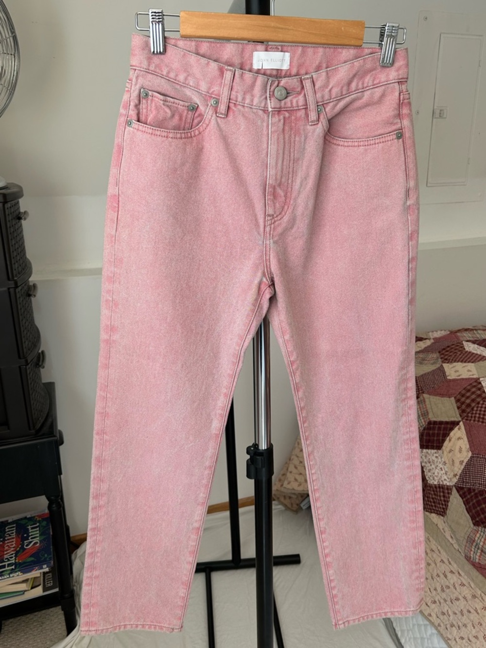 John Elliott High Rise Straight Cropped Jeans 26